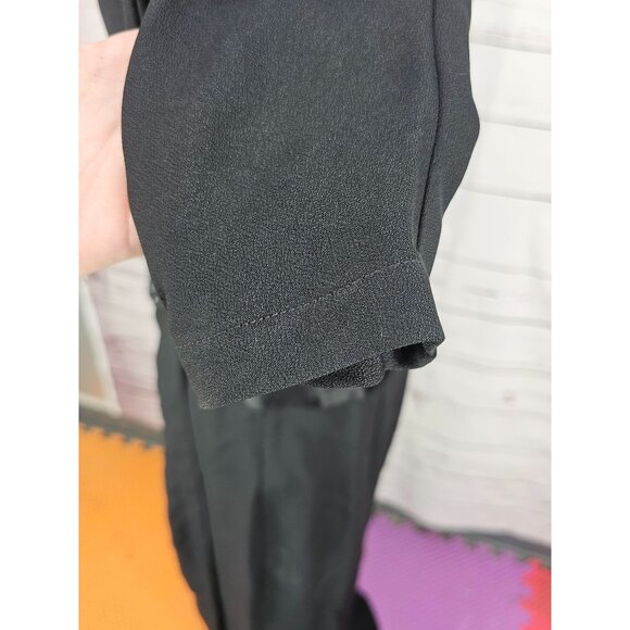 Vintage Cachet Bari Protas Black Dress Beaded Waist Womens Sz M Long Sleeve Gown - Picture 12 of 16